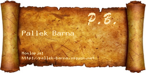 Pallek Barna névjegykártya